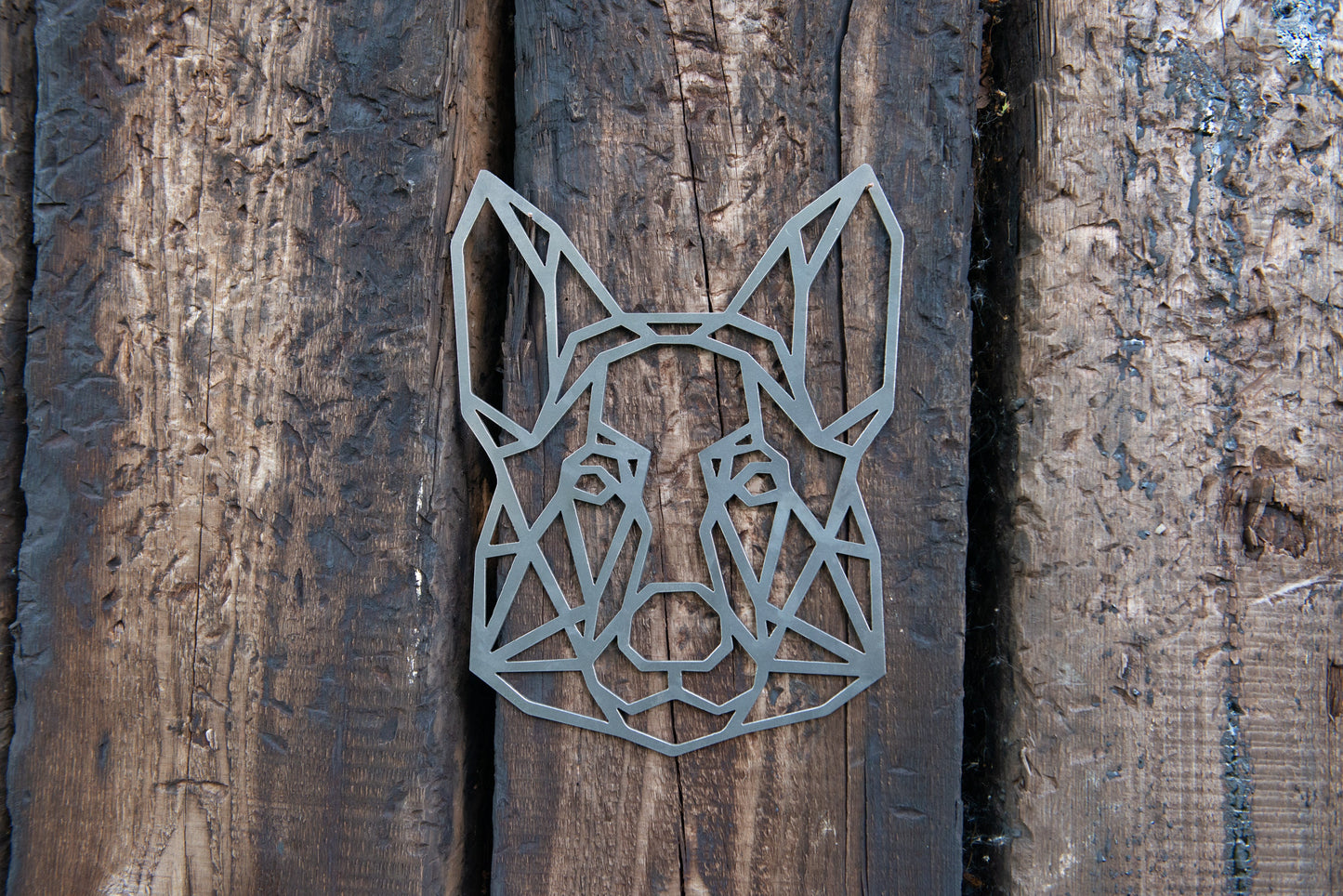 Geometric Steel German Shepherd Head  Dog Gift  Present  Pet Portrait  Metal Dog Head  Home & Garden