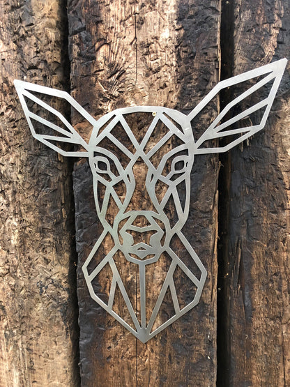 Geometric Steel Doe Head . Large Wall Art