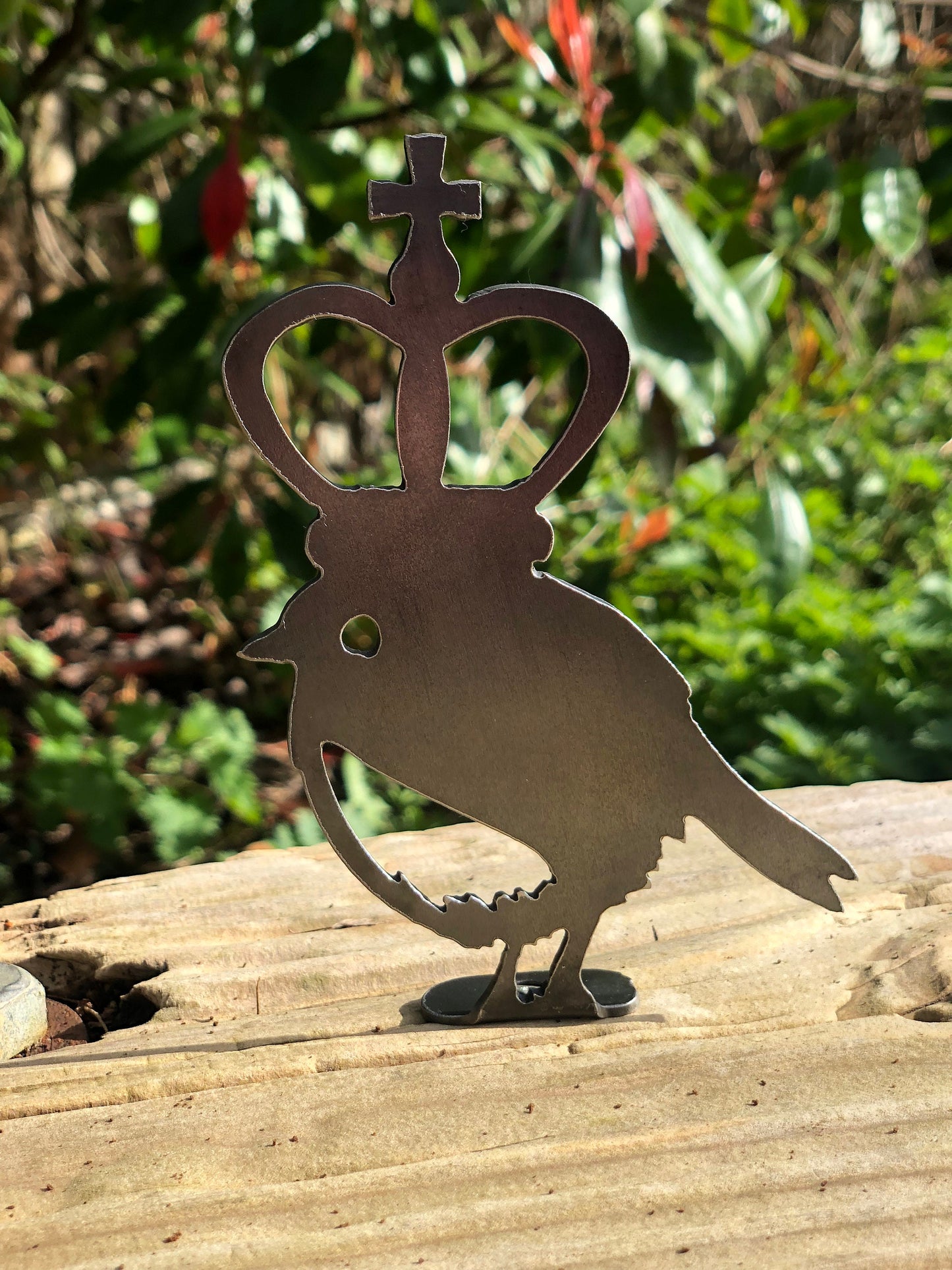 Charlie The Royal Robin . Coronation . King Charles . British . Coronation Gift . Garden Decoration . Metal Bird . Fence Topper . Pot Spike