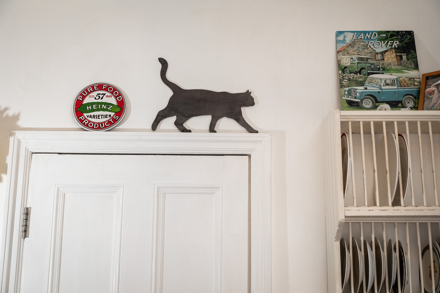 Steel Walking Cat Fence Topper - Kitten  Kitty  Garden Ornament  Metal Garden Art  Mothers Day