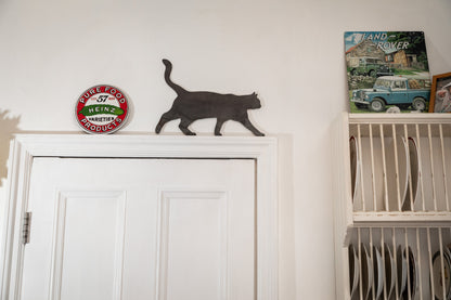 Steel Walking Cat Fence Topper - Kitten  Kitty  Garden Ornament  Metal Garden Art  Mothers Day