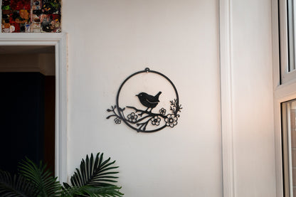 Wendy the Wren -  Wren With Flowers  Bluetit Gift  Garden Gift  Wren Wall Art  Mothers Day