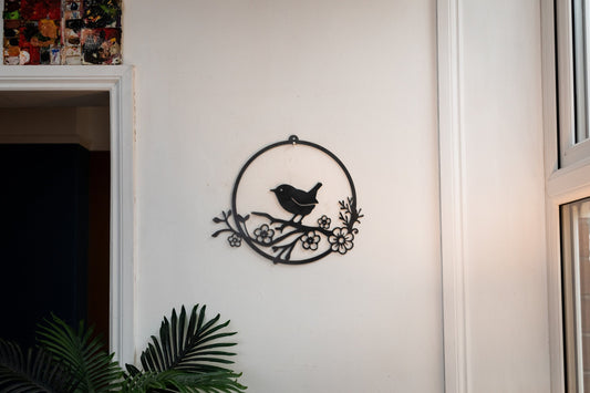 Wendy the Wren -  Wren With Flowers  Bluetit Gift  Garden Gift  Wren Wall Art  Mothers Day