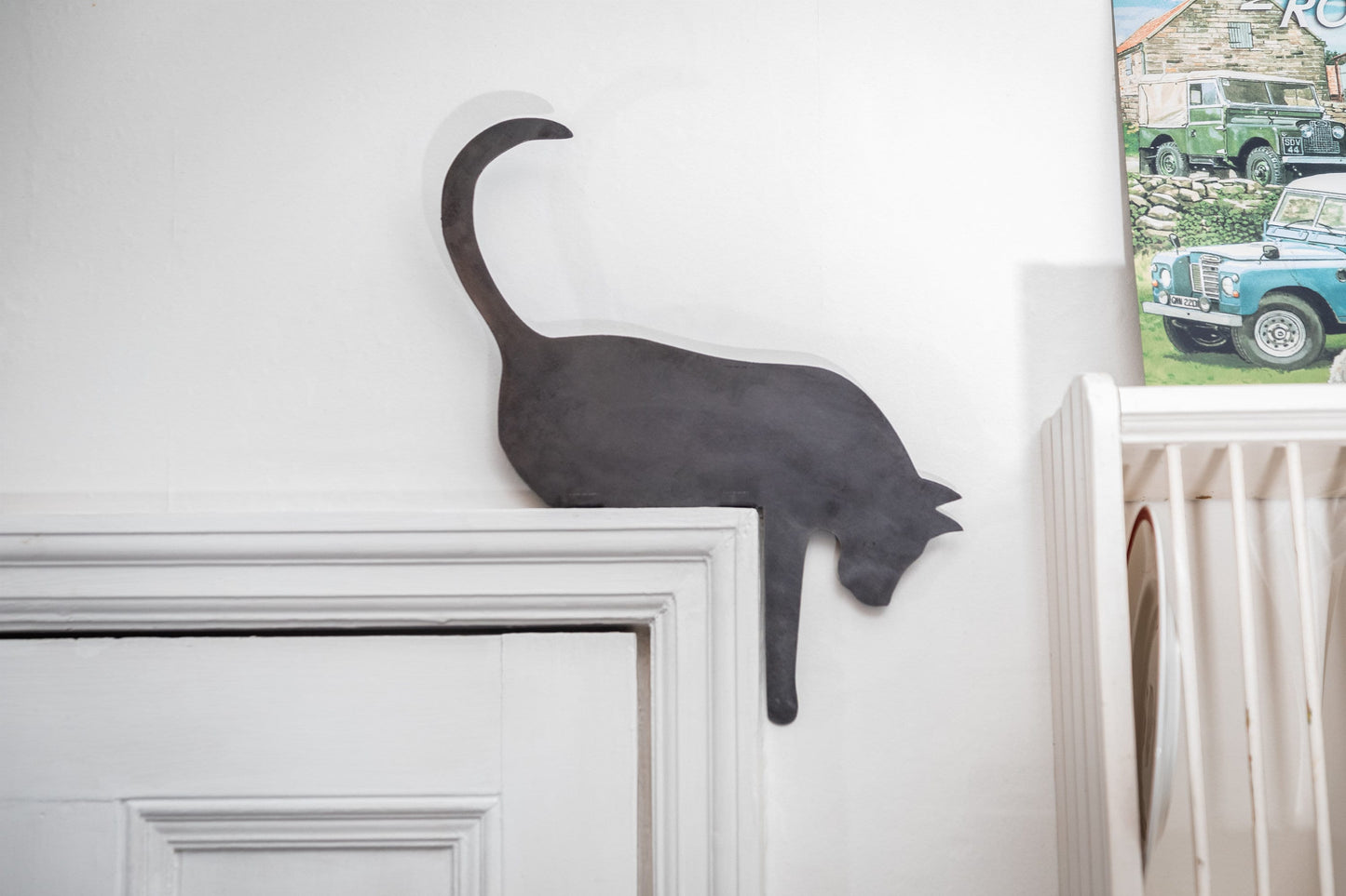 Steel Cat Fence And Wall Topper - Kitten  Kitty  Garden Ornament  Metal Garden Art  Mothers Day