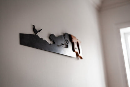 Decorative Vintage Saw Dog And Pheasant, Unusual Gift / Fathers Day