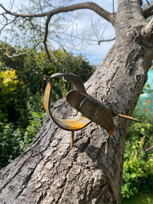 3D Steel Robin. Fence Topper. Rusty Garden Art