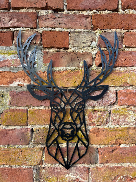 Geometric Steel Stag Head
