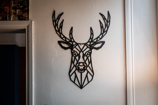 Geometric Steel Stag Head