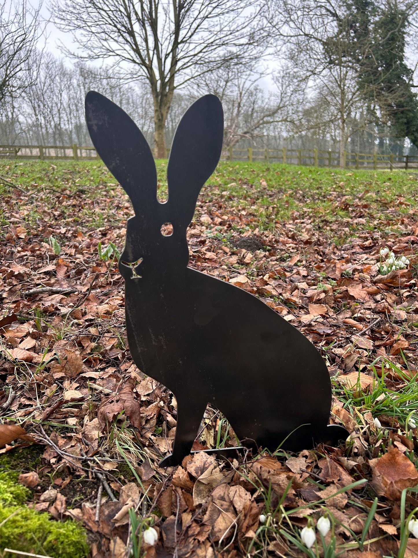 Howard The Hare . Steel Garden Art . Garden Decoration . Rusty Ornament