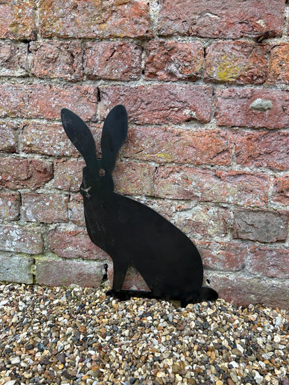 Howard The Hare . Steel Garden Art . Garden Decoration . Rusty Ornament