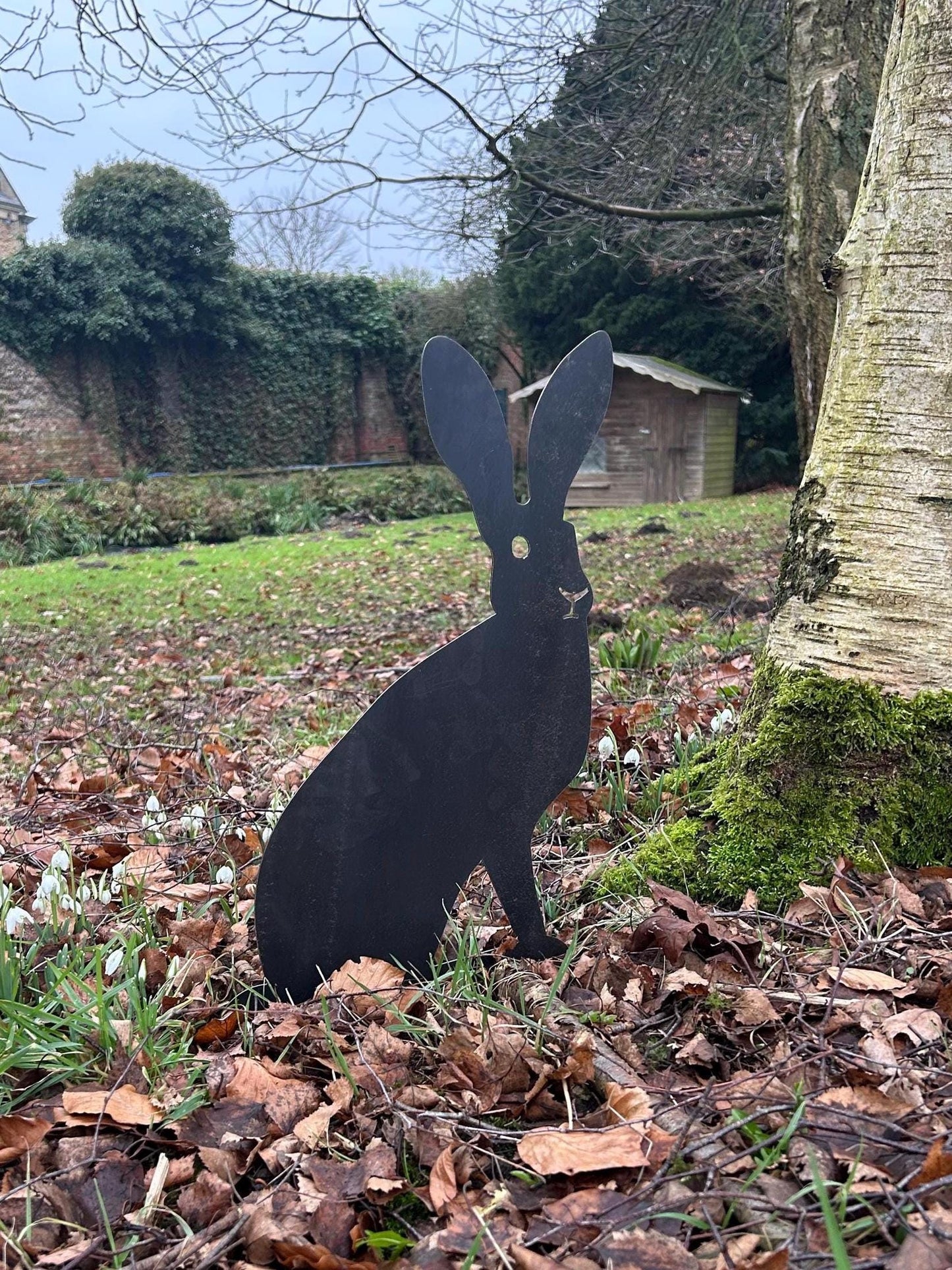 Howard The Hare . Steel Garden Art . Garden Decoration . Rusty Ornament