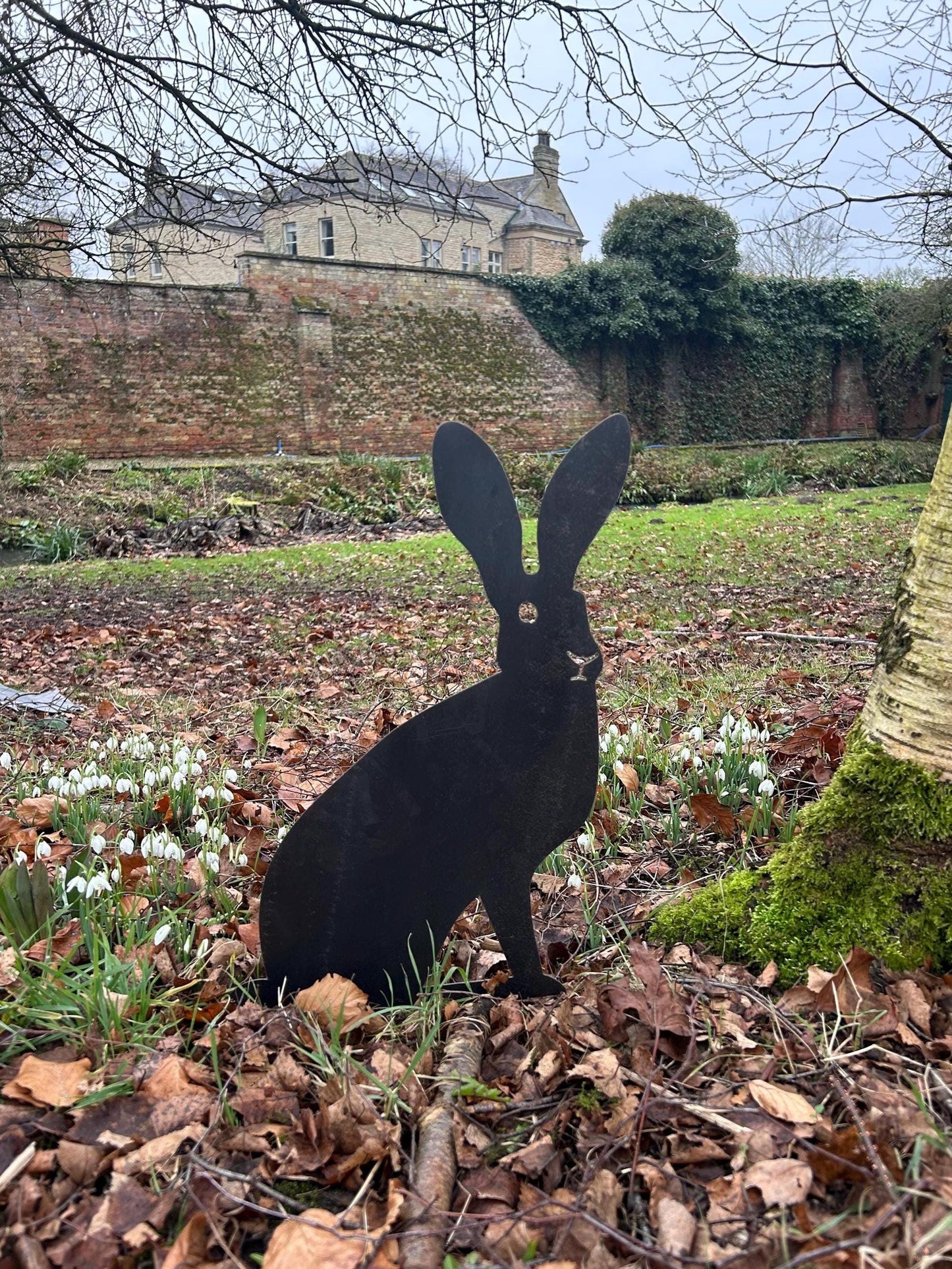 Howard The Hare . Steel Garden Art . Garden Decoration . Rusty Ornament