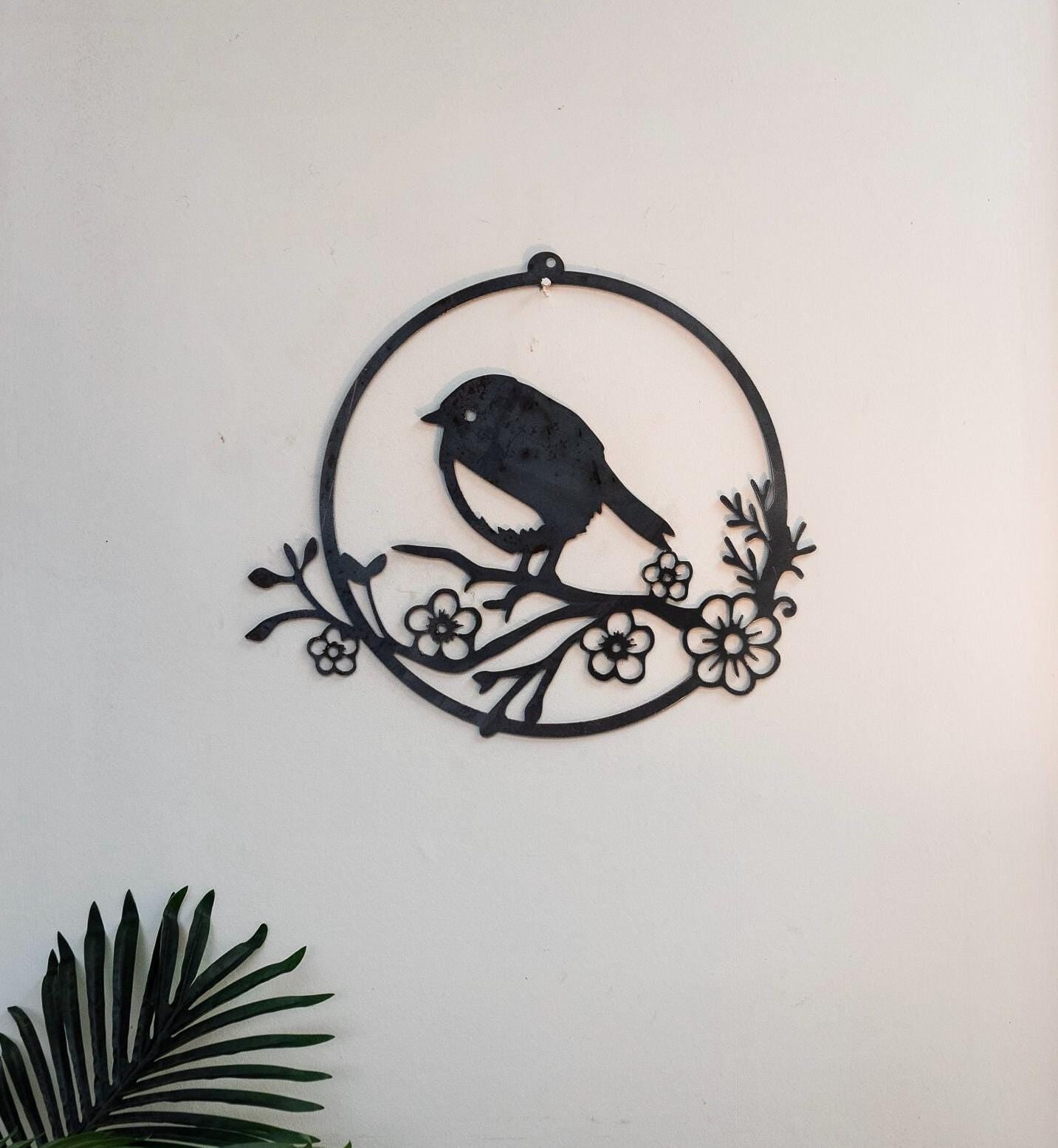 Emily the Robin  Robin With Flowers  Robin Gift  Garden Gift  Robin Wall Art  Mothers Day
