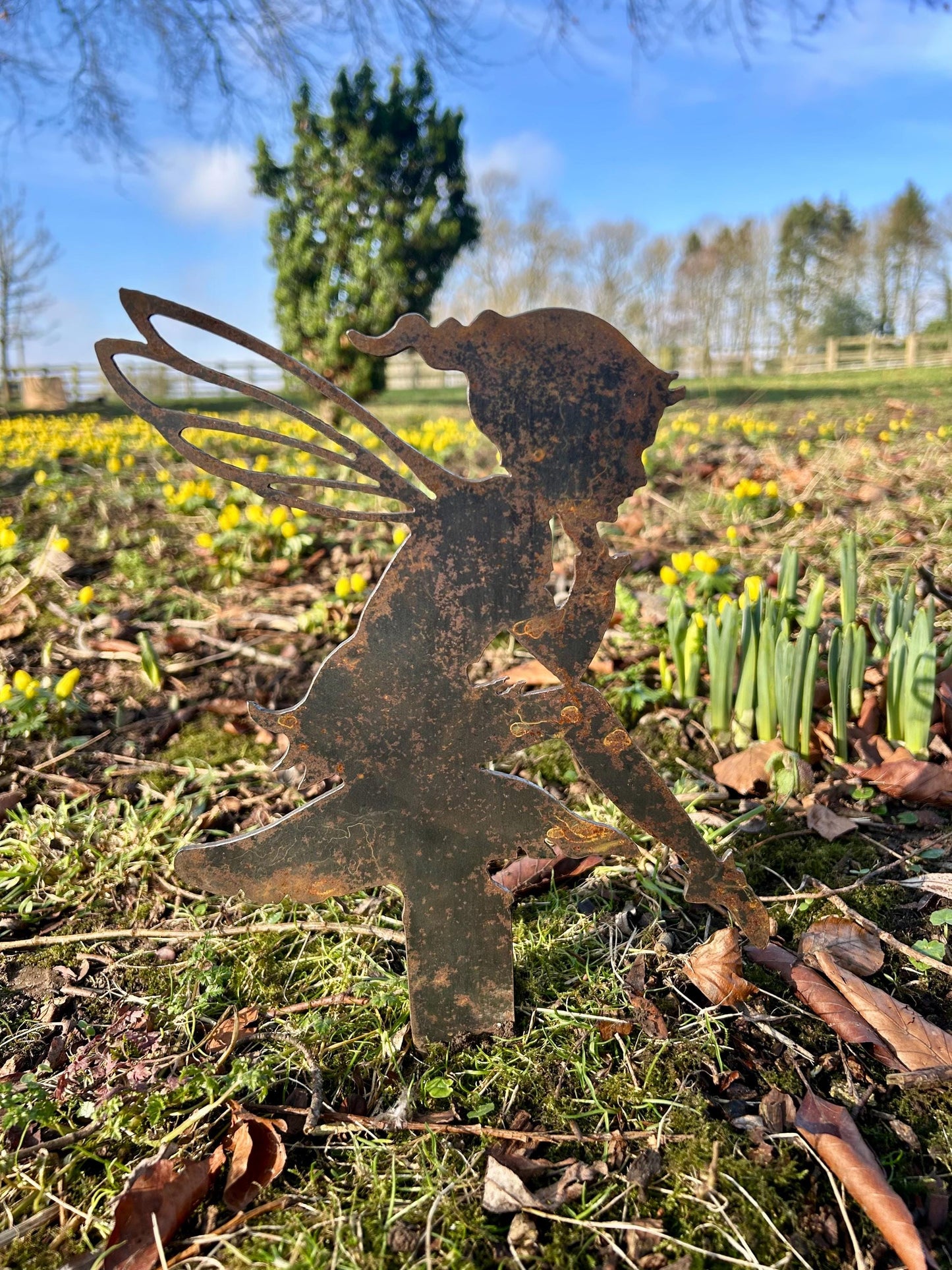 Johnny The Pixie - Toadstool  Garden Ornament  Rusty Art  Fairies  Mothers Day