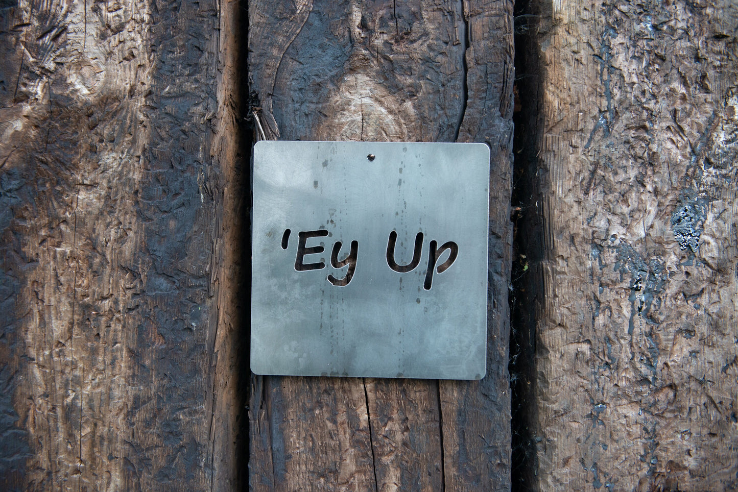 Ey Up Square Wall Sign. Funny Yorkshire Phrase. Home and Garden Decor.