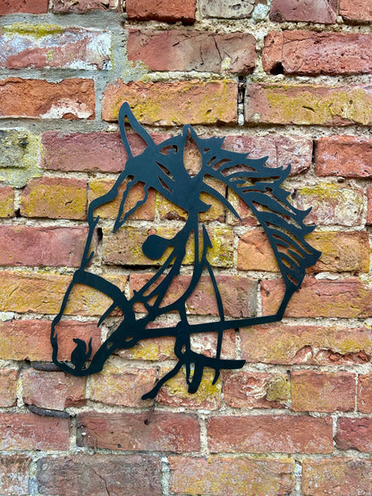 Steel Horse Head with Bridle