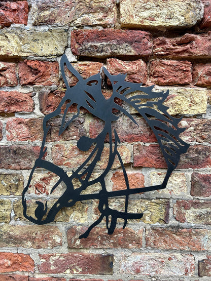 Steel Horse Head with Bridle