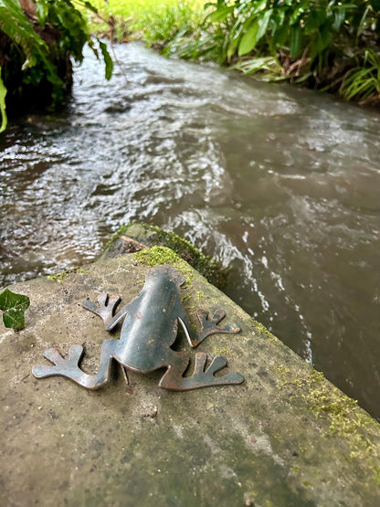 Rex The Frog - Steel Garden Ornament . Home Decor . Rusty Art . Metal Wildlife