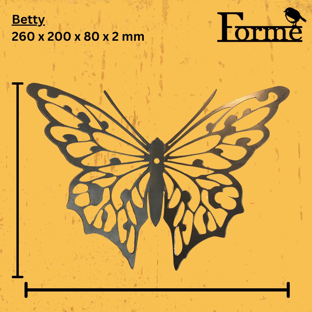 Betty Butterfly - Steel Butterfly Wall Art   Rusty Garden Ornament  Entomology  Mothers Day