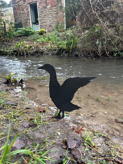 Jim The Duck . Steel Garden Art . Garden Decoration . Rusty Ornament