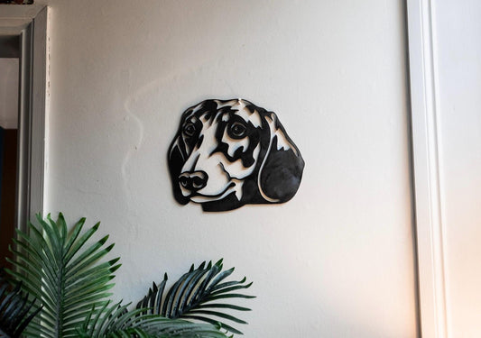 Steel Dachshund Head  Sausage Dog Gift  Present  Pet Portrait  Metal Dog Head  Home & Garden