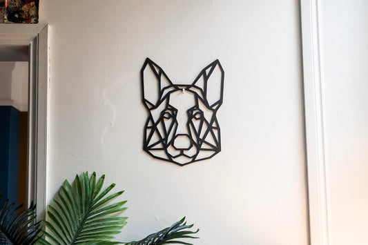 Geometric Steel German Shepherd Head  Dog Gift  Present  Pet Portrait  Metal Dog Head  Home & Garden