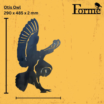 Otis The Owl - Fence Topper - Garden Ornament  Rusty Art  Metal Bird