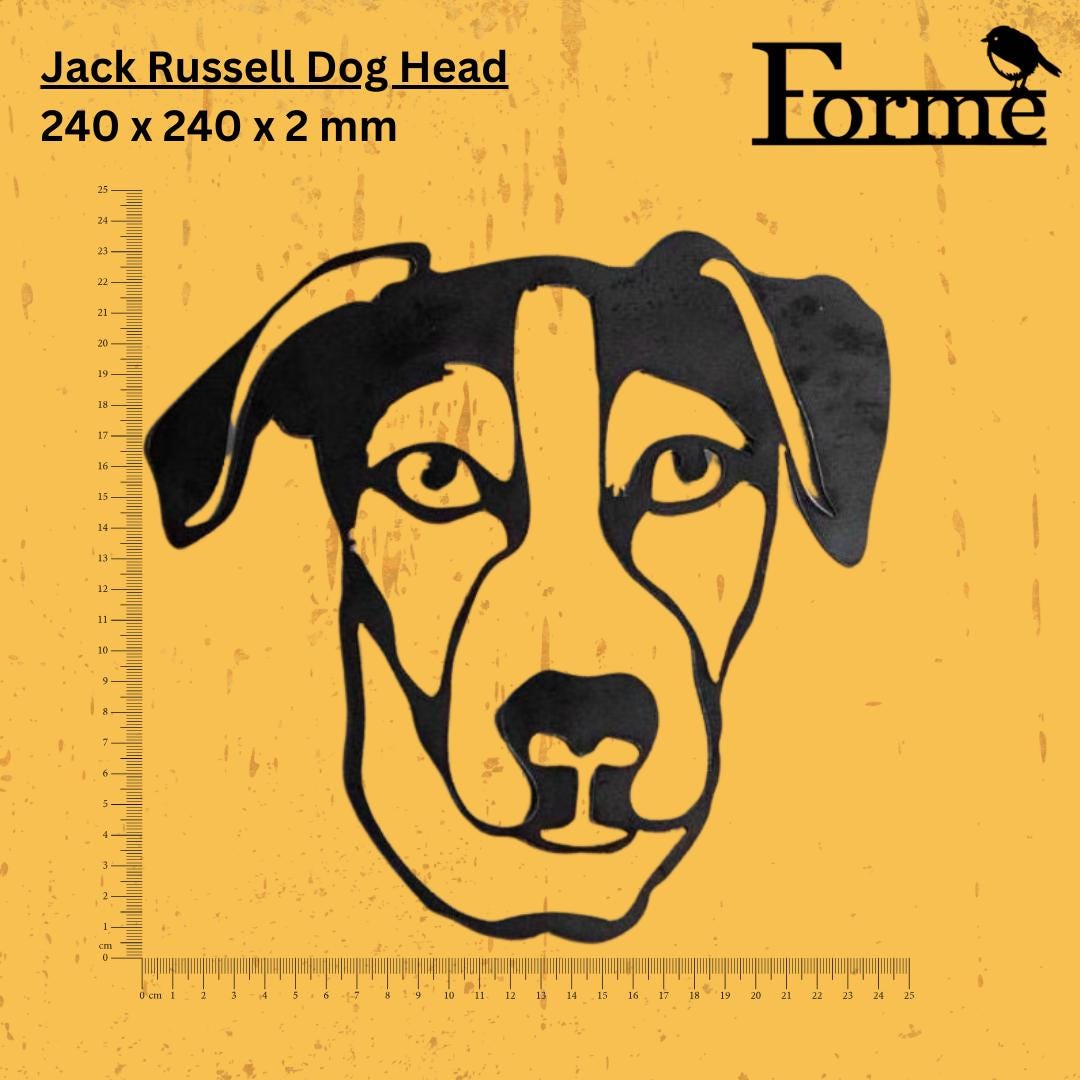 Steel Jack Russell Dog Head  Dog Gift  Present  Pet Portrait  Metal Dog Head  Home & Garden