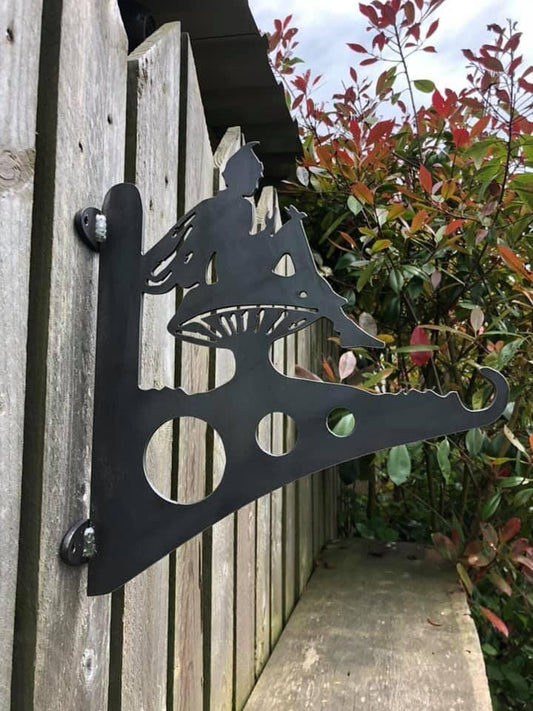 Fairy on Toadstool Hanging Basket Bracket