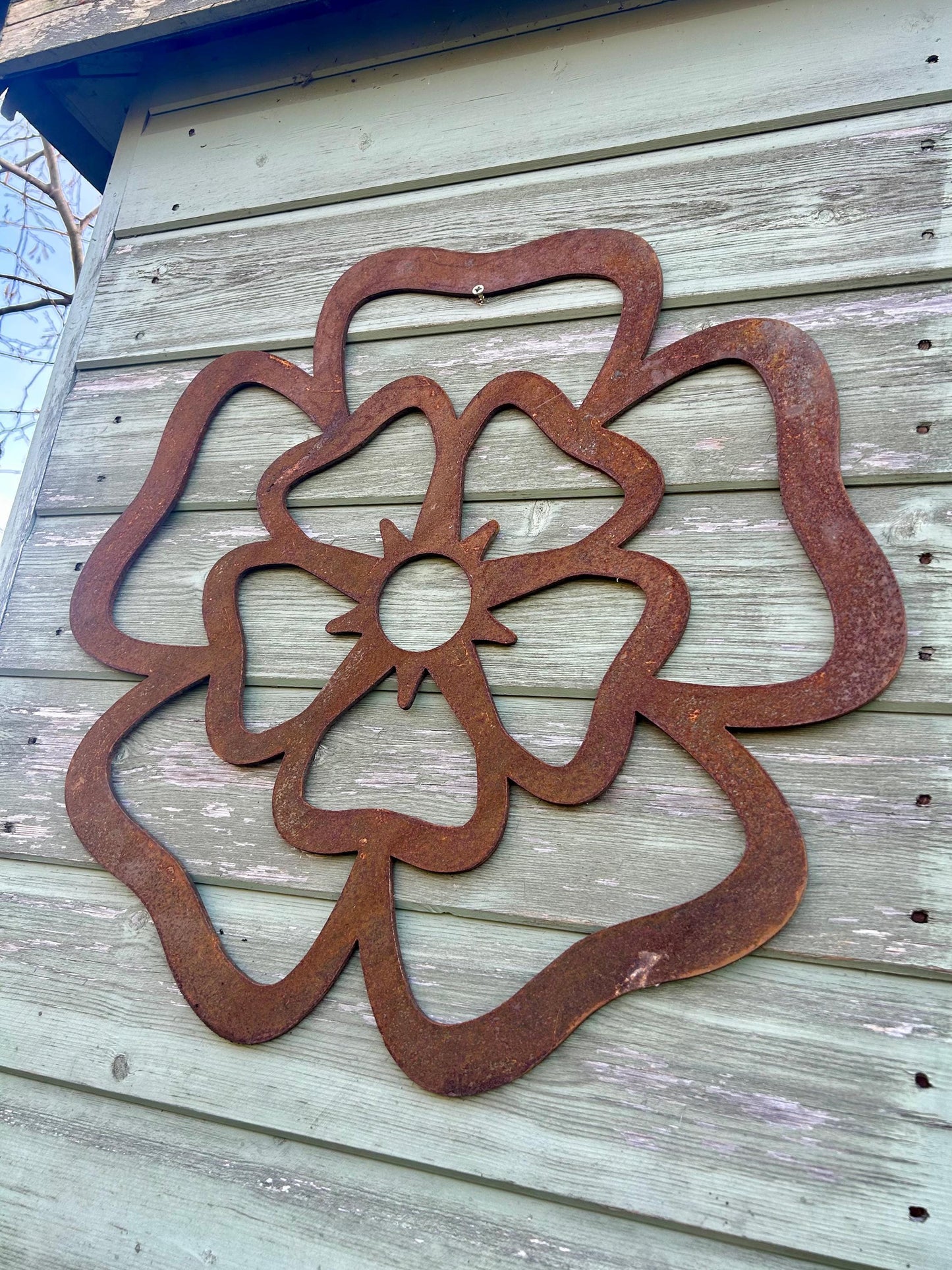 Giant Steel Yorkshire Rose For Wall  Garden  Kitchen  Living Room  Home Decor  Fathers Day  Yorkshire Day  Gift