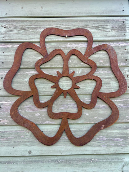 Giant Steel Yorkshire Rose For Wall  Garden  Kitchen  Living Room  Home Decor  Fathers Day  Yorkshire Day  Gift