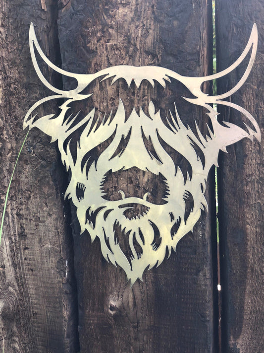 Steel Highland Cow . Gift. Fireplace. interior styling . Scottish . Cow . Wall Art